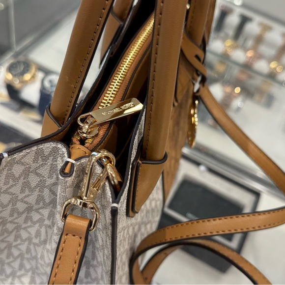 Michael Kors Mercer Satchel Shoulder Crossbody Bag MK Deer Multi Colorblock - Picture 13 of 14